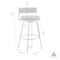 Armen Living Roman 26" Gray Faux Leather and Brushed Stainless Steel Swivel Bar Stool LCRMBABSGR26 - alternate 3